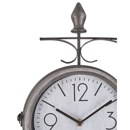 Zegar ścienny dworcowy ø 22 cm srebrno-biały ROMONT