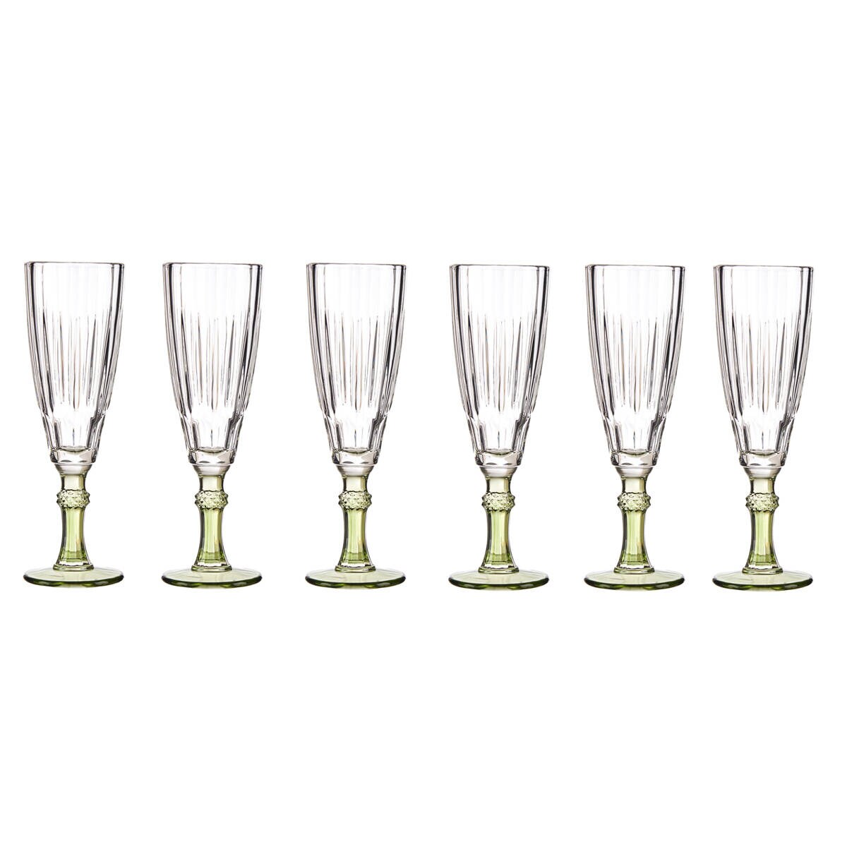 Kieliszek do szampana z kolorową nóżką, 170 ml, 6 sztuk