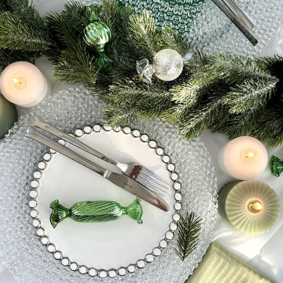 VILLA ITALIA Bombka szklana CUKIEREK green 8 cm