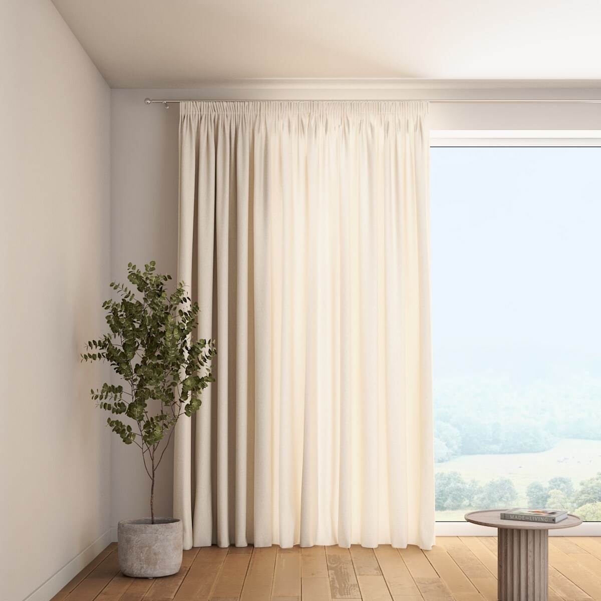 Zasłona na taśmie marszczącej 1 szt. 130x245 melanż szaro-beżowy