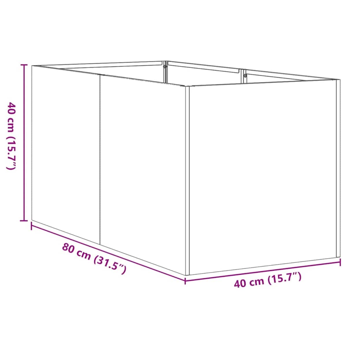 vidaXL Doniczka Antracyt 40x80x40 cm Stal walcowana na zimno