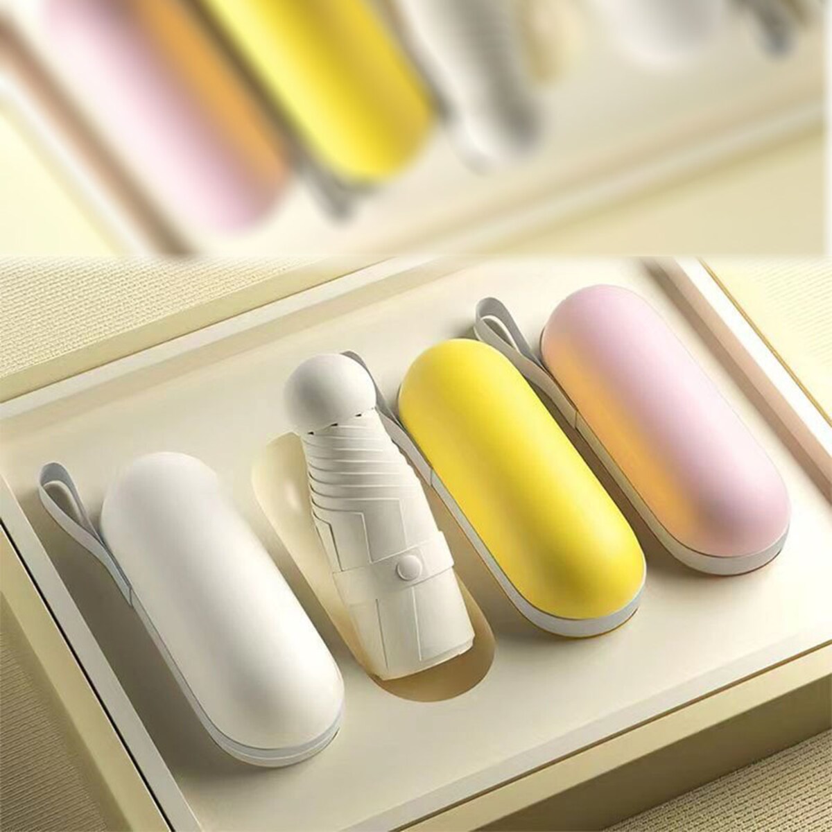 Parasol kieszonkowy kompaktowy parasolka składana mała mały mini etui LEKKA