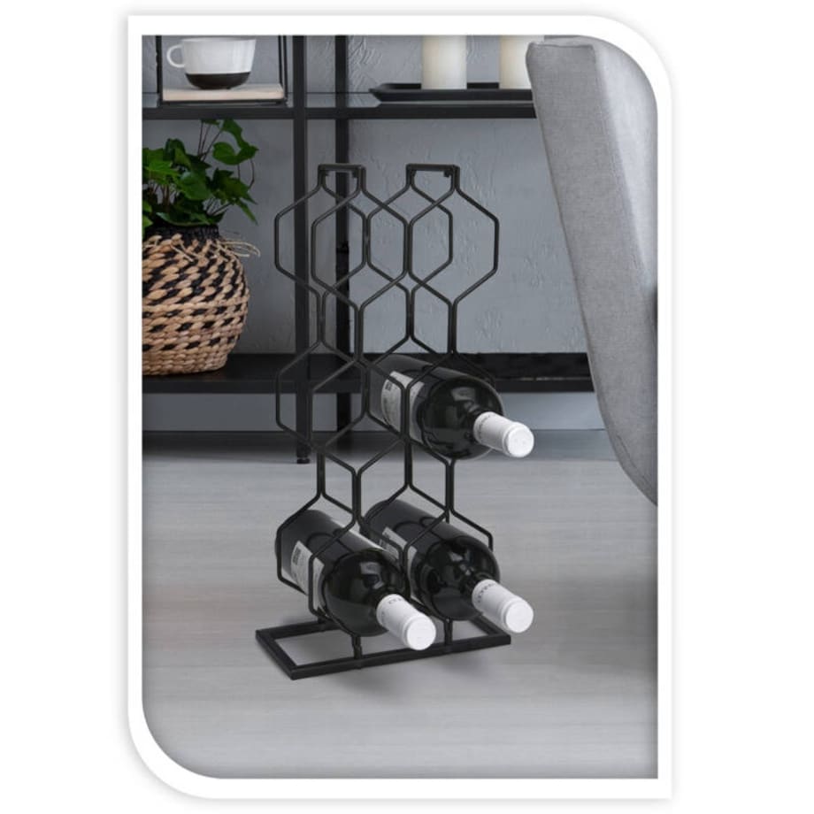 Stojak na wino metalowy, na 8 butelek, wys. 48 cm