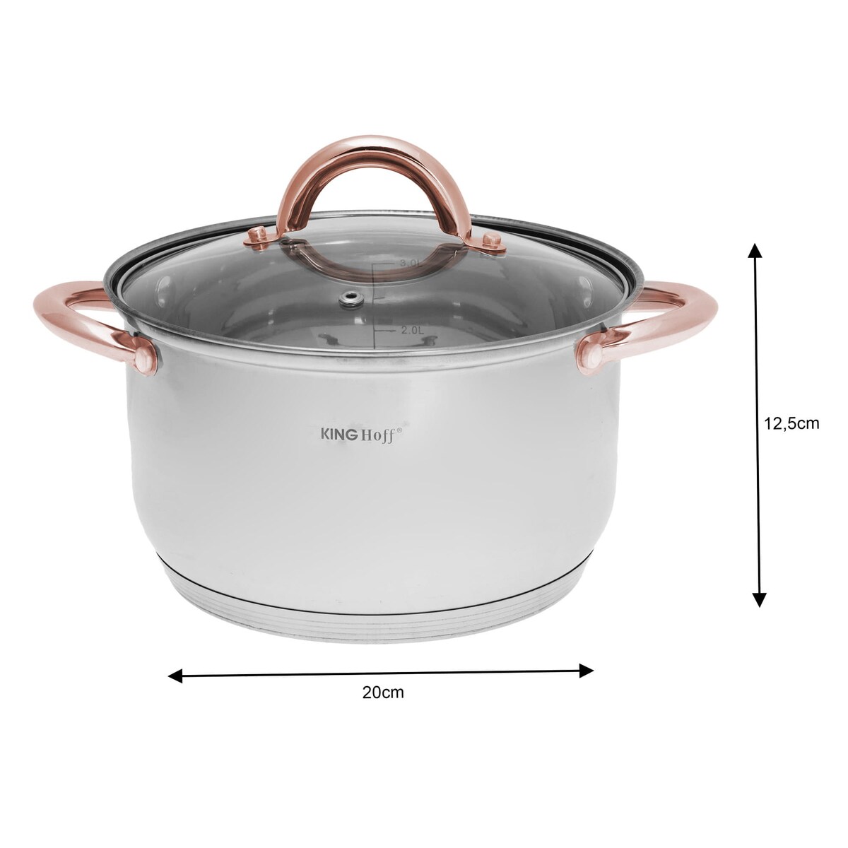 Zestaw garnków stalowych 8 ele. garnki na indukcję komplet Rosegold KINGHOFF