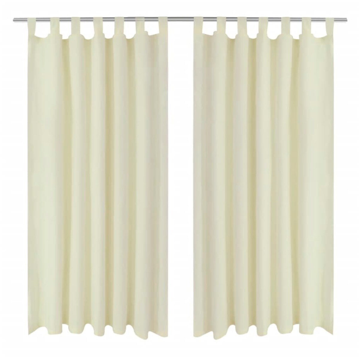 Kremowe atłasowe zasłony z pętelkami 2 szt. 140 x 225 cm