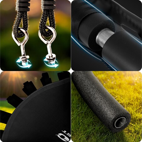 Huśtawka ogrodowa Neo-Sport Swingo bocianie gniazdo fotel wiszący 110 cm czarna