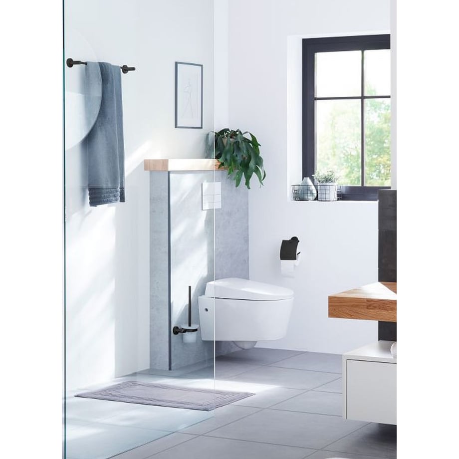 Kleine Wolke Apollo Nero Uchwyt na rolkę z pokrywą czarny