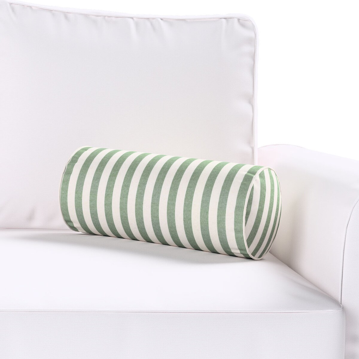 Poduszka wałek prosty, zielono-białe pasy (1,5cm), Ø16 x 40 cm, Christmas