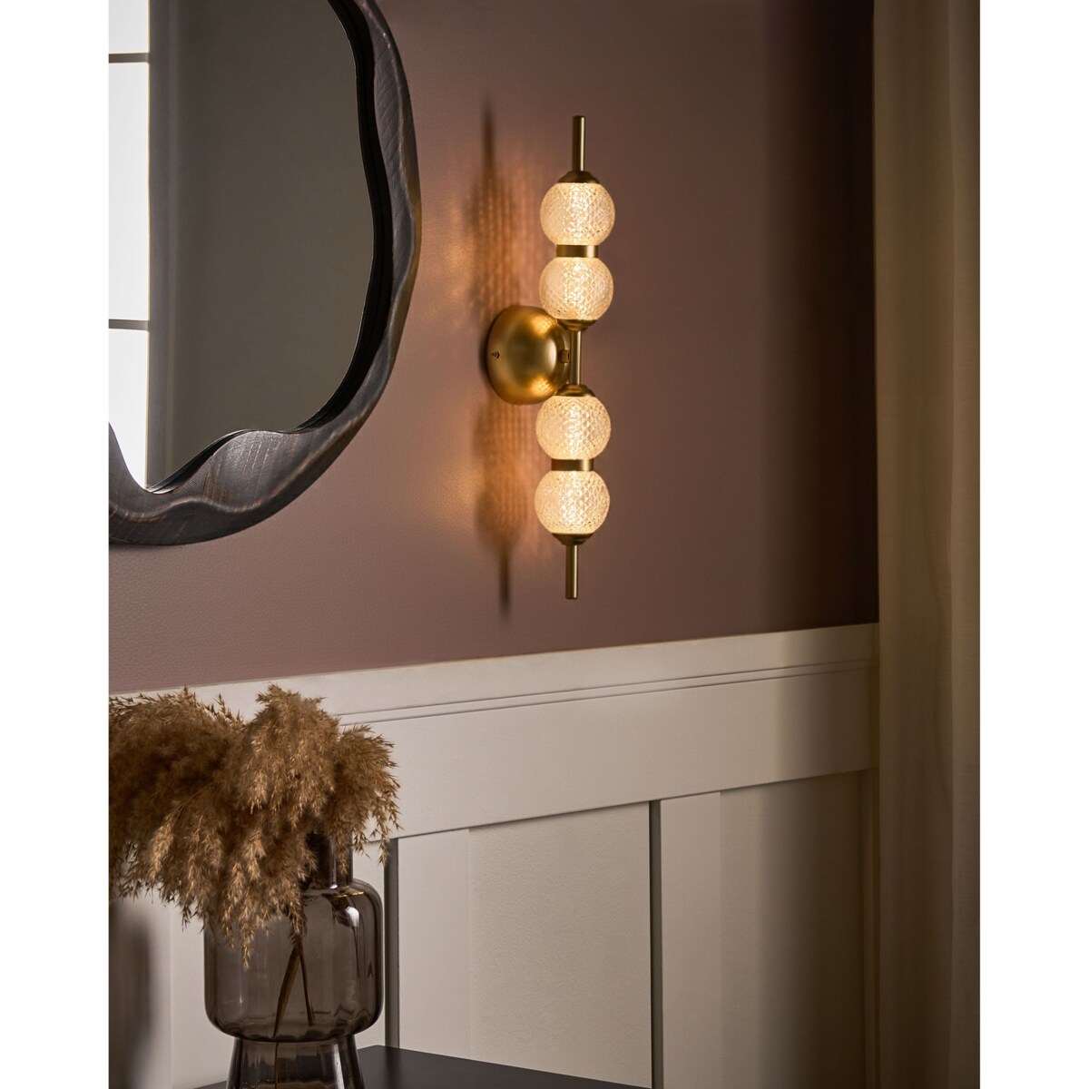 Lampa ścienna LED ARAS Szkło Złoty