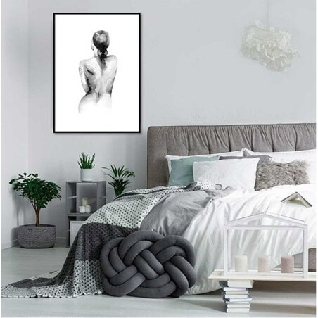 Poster Story, Plakat, Obraz - Kobieta Odwrócona Plecami w Akwareli, wymiary 21 x 30 cm