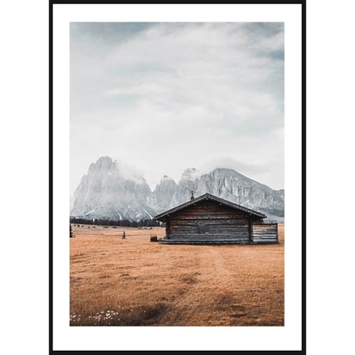 Poster Story, Plakat, Obraz - Drewniana Chata w Dolomitach No2, wymiary 21 x 30 cm
