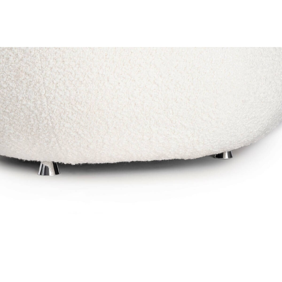 Biały fotel wypoczynkowy KH1301100130 Low Teddy okrągły do salonu, King Home