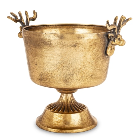 Osłonka metalowa złota 22,5x25x18 cm na podstawce ANTICO small