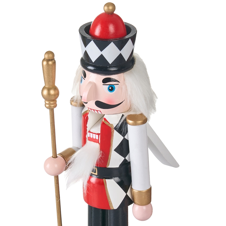 Zestaw 3 figurek dekoracyjnych RICKLEAN 30 cm Dziadek do orzechów Czerwony/ biały