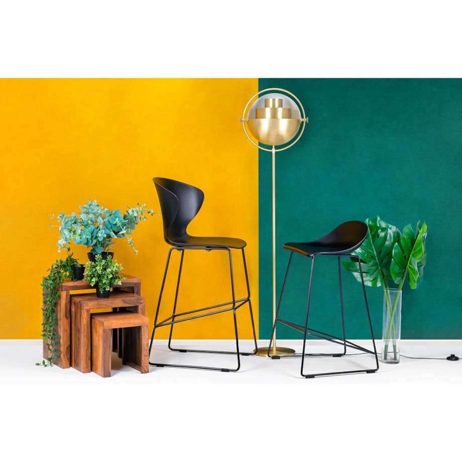 Krzesło barowe ROLF PC-148A czarne 66 cm - polipropylen, King Home