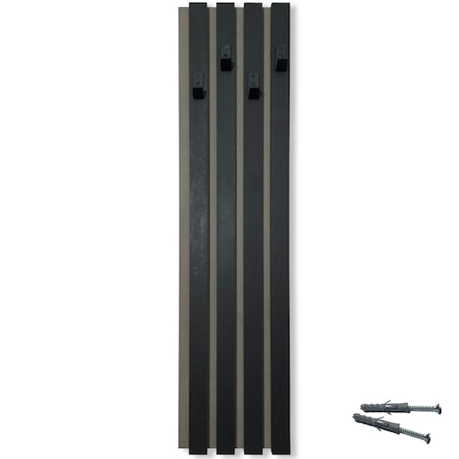 Drewniany wieszak na ubrania Lamele 98cm moduł 24cm czarny
