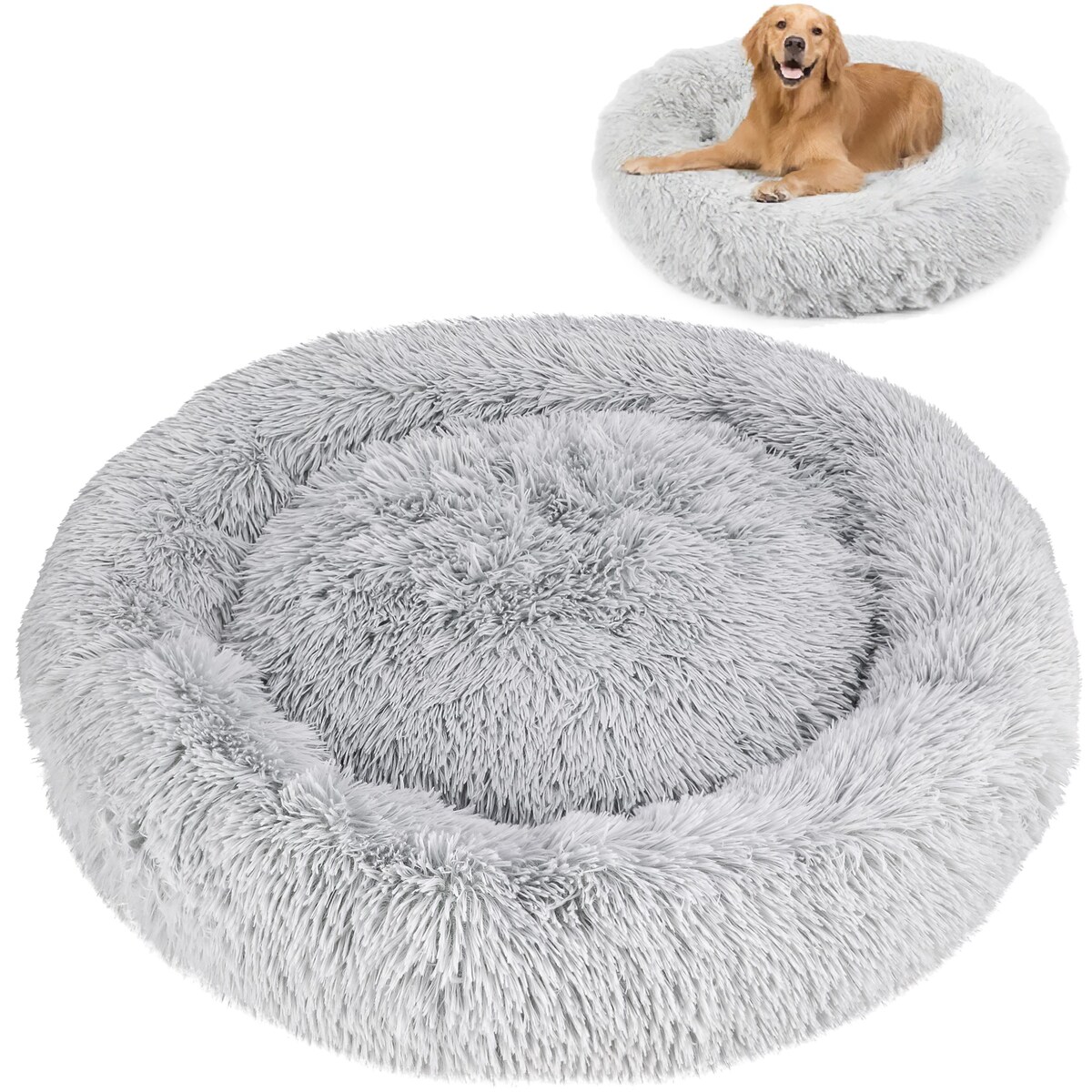 PLUSZOWE OKRĄGŁE LEGOWISKO kojec DLA PSA KOTA poduszka posłanie 80x80