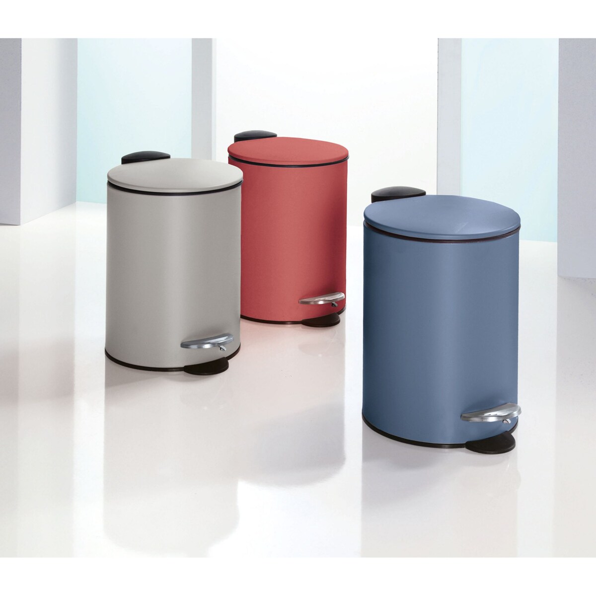 Kleine Wolke Silence Kosz łazienkowy szary 3 litry wkład/ciche zamykanie