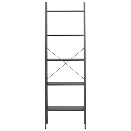 vidaXL Regał drabina z 5 półkami, czarny, 56x35x174 cm