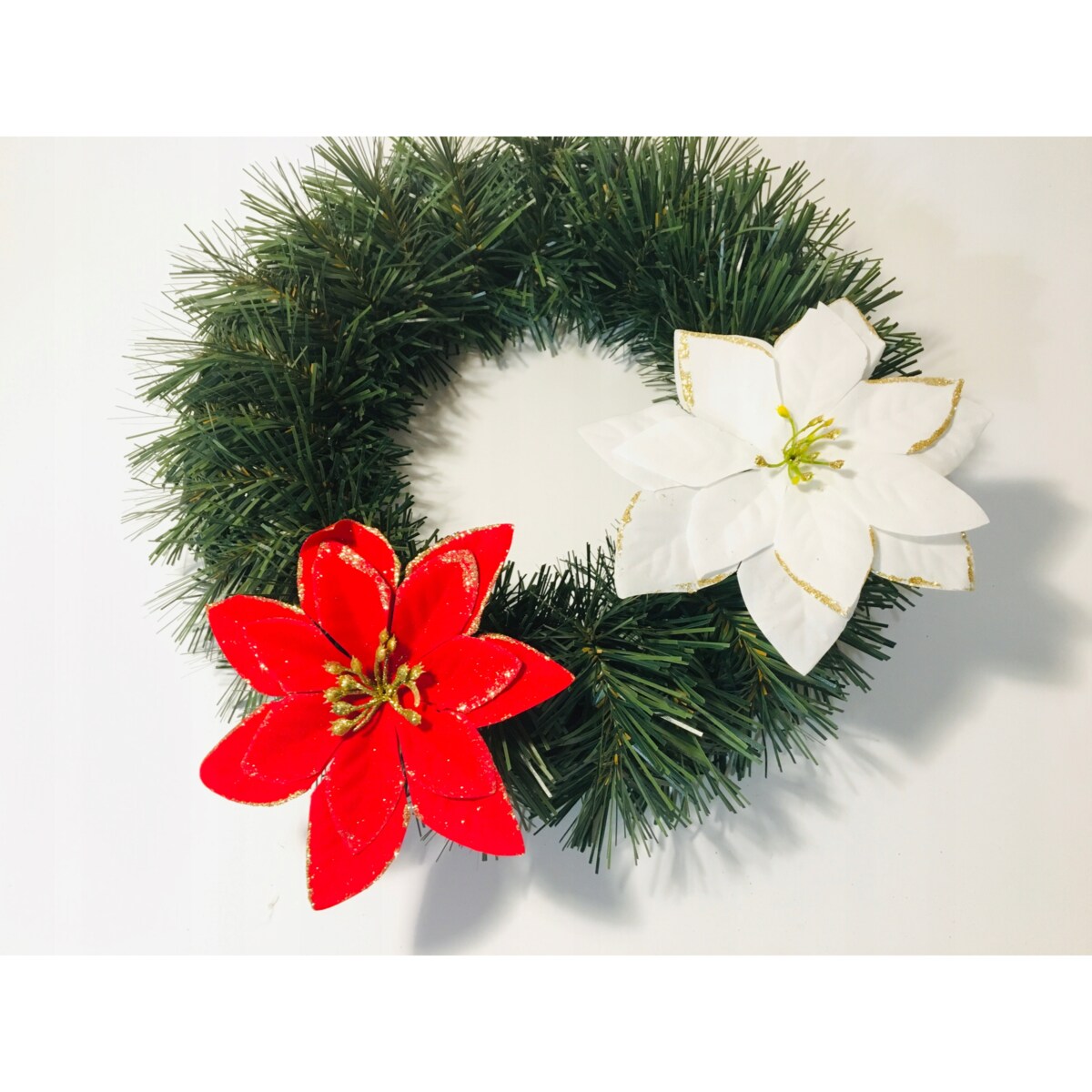 GWIAZDA kwiaty świąteczna do dekorowania stroik 6szt czerwona brokat święta