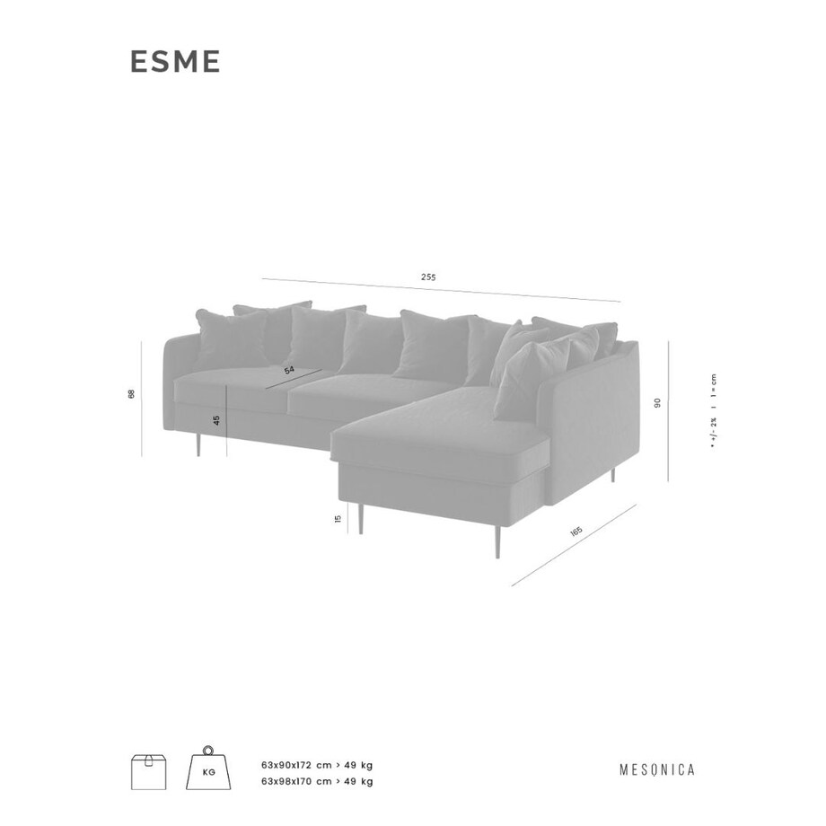 Esme Sofa narożna - granatowa