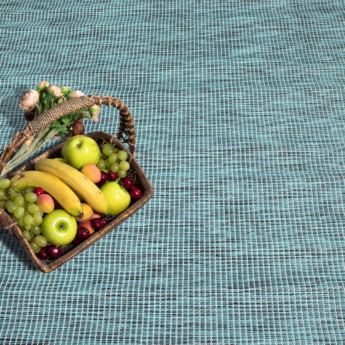 Dywan na zewnątrz i do wnętrz gładki Paloa 27780 Niebieski 120x170