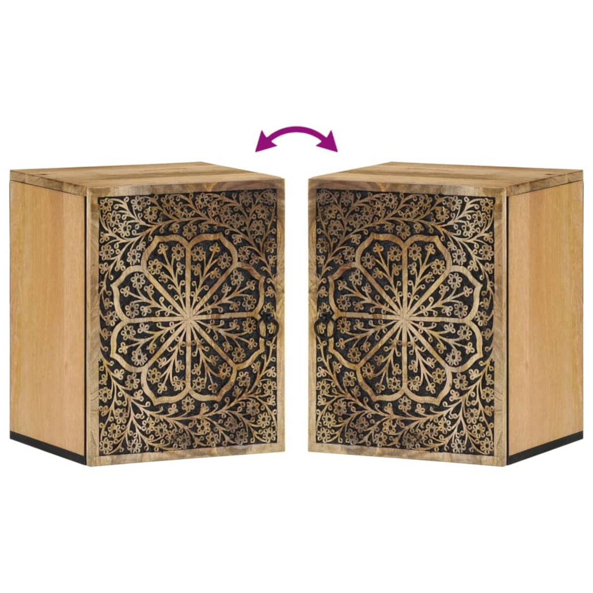 vidaXL Szafka ścienna do łazienki, 38x33x48 cm, lite drewno mango