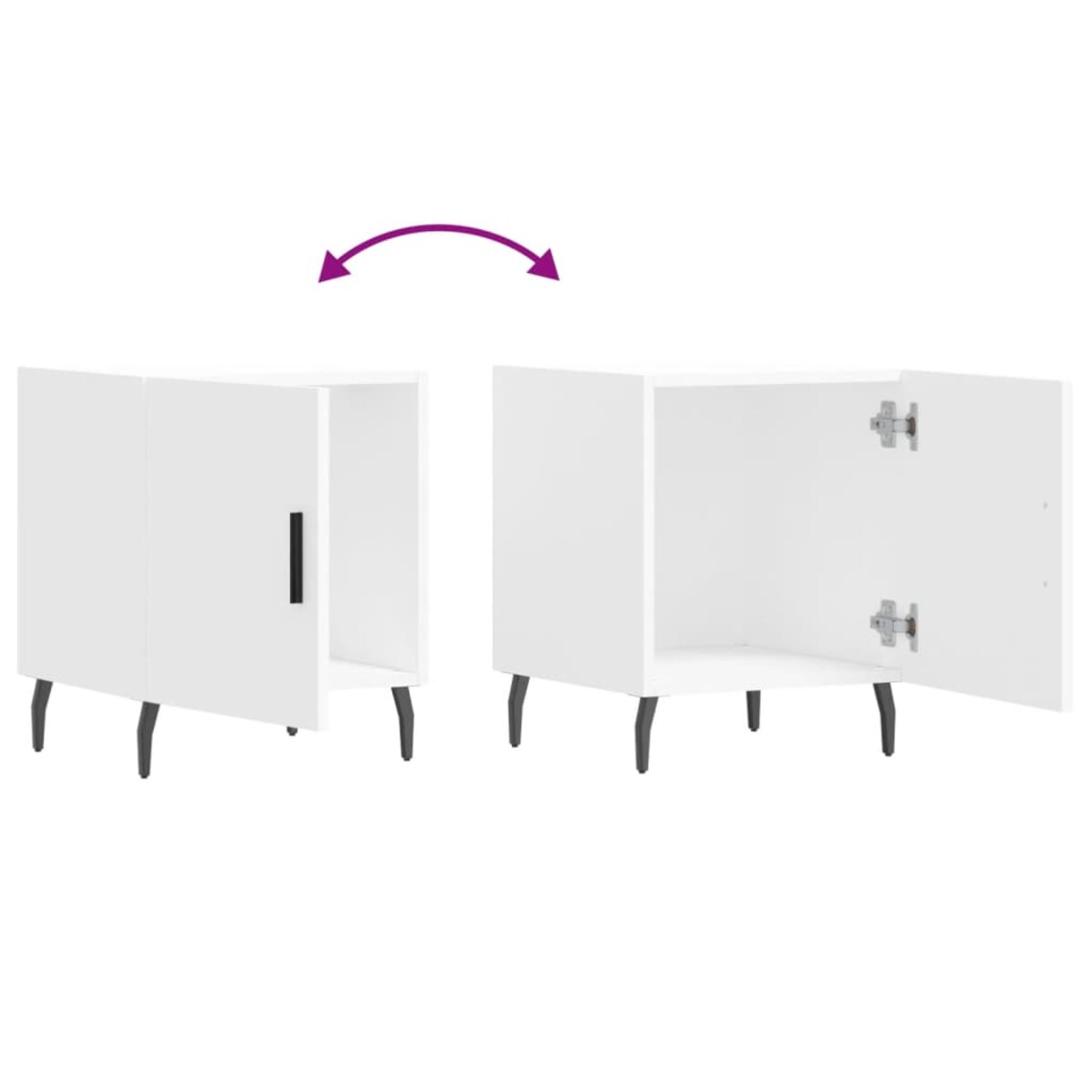 vidaXL Szafka nocna, biała, 40x40x50 cm, materiał drewnopochodny