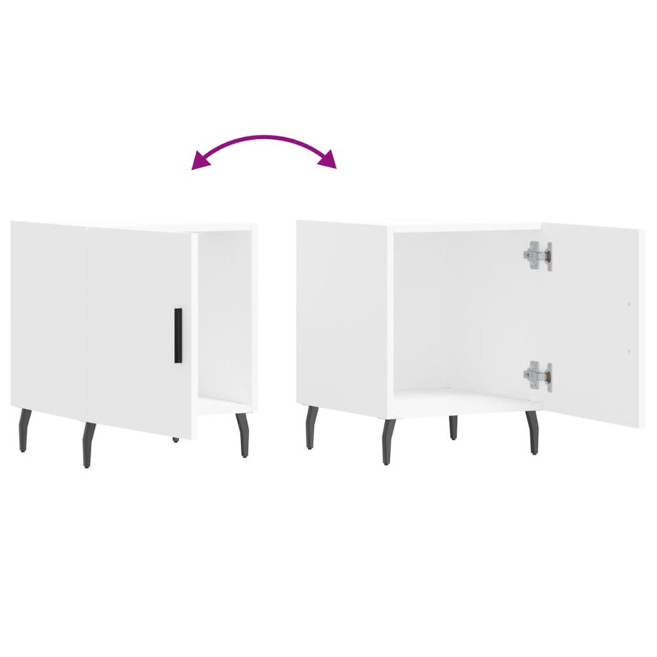 vidaXL Szafka nocna, biała, 40x40x50 cm, materiał drewnopochodny