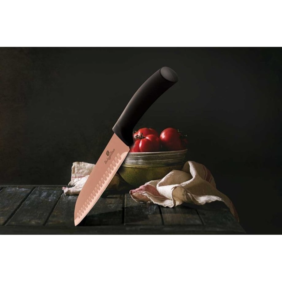 Zestaw noży w stojaku komplet noże BERLINGER HAUS Rosegold Metallic Line