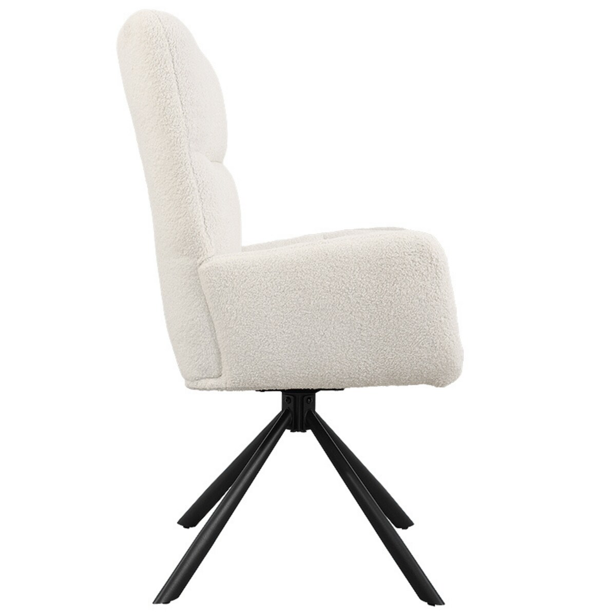 Krzesło tapicerowane obrotowe 180 do salonu jadalni nowoczesne welurowe baranek beżowy