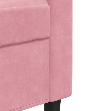 vidaXL Sofa 2-osobowa, różowy, 120 cm, tapicerowana aksamitem