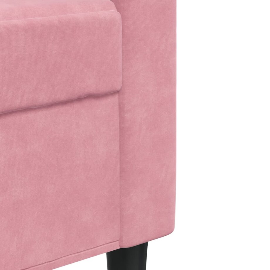 vidaXL Sofa 2-osobowa, różowy, 120 cm, tapicerowana aksamitem