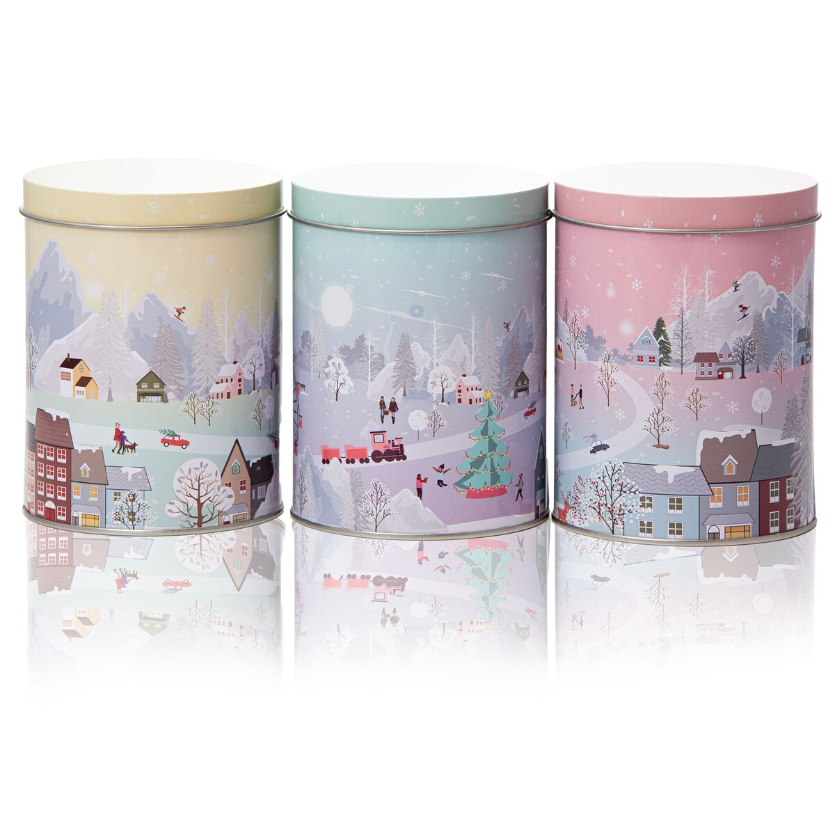 Puszka Na Ciastka Pierniki Herbatę Zestaw Świąteczna Boże Narodzenie Metalowe