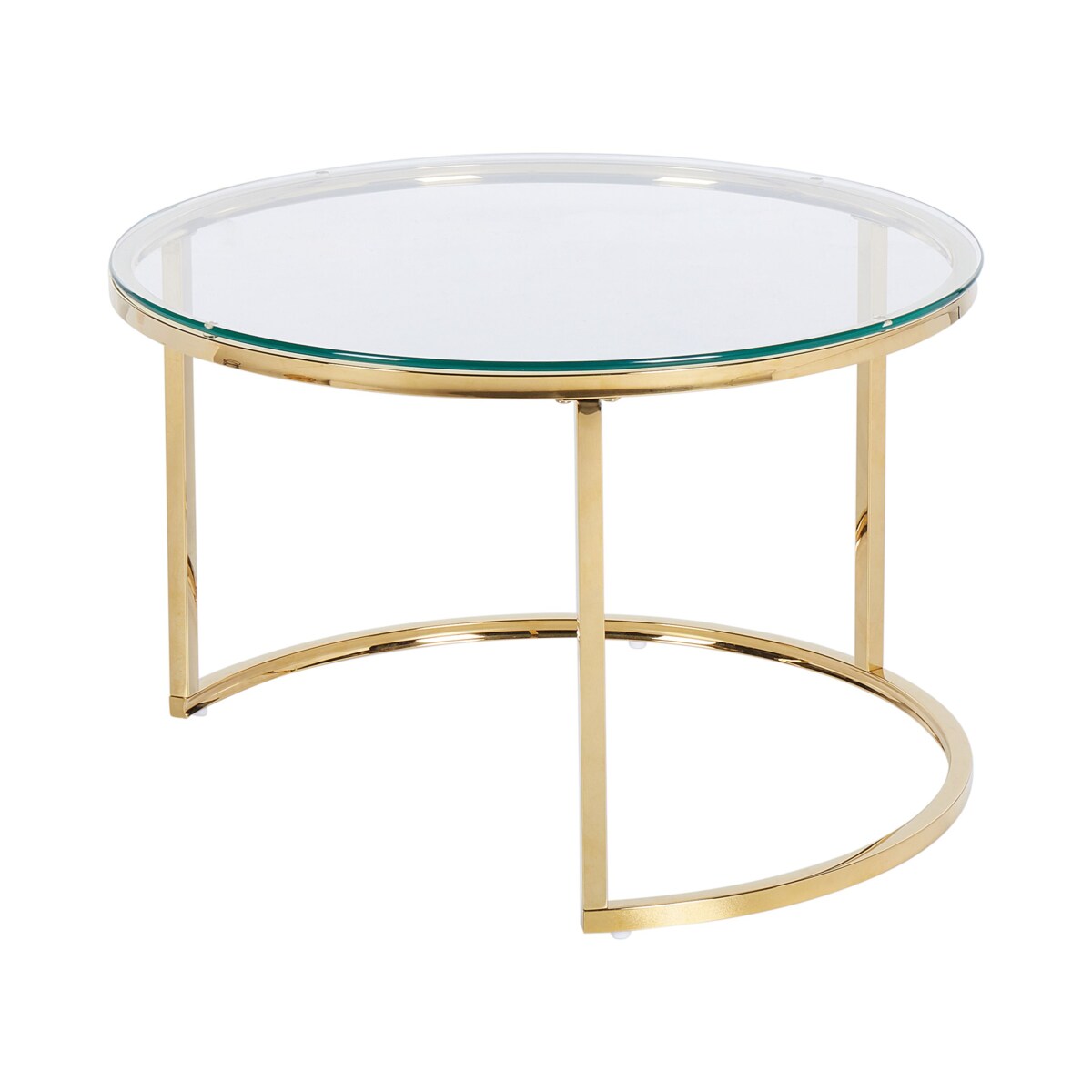 Zestaw 2 stolików kawowych GRANGE Szkło hartowane Złoty