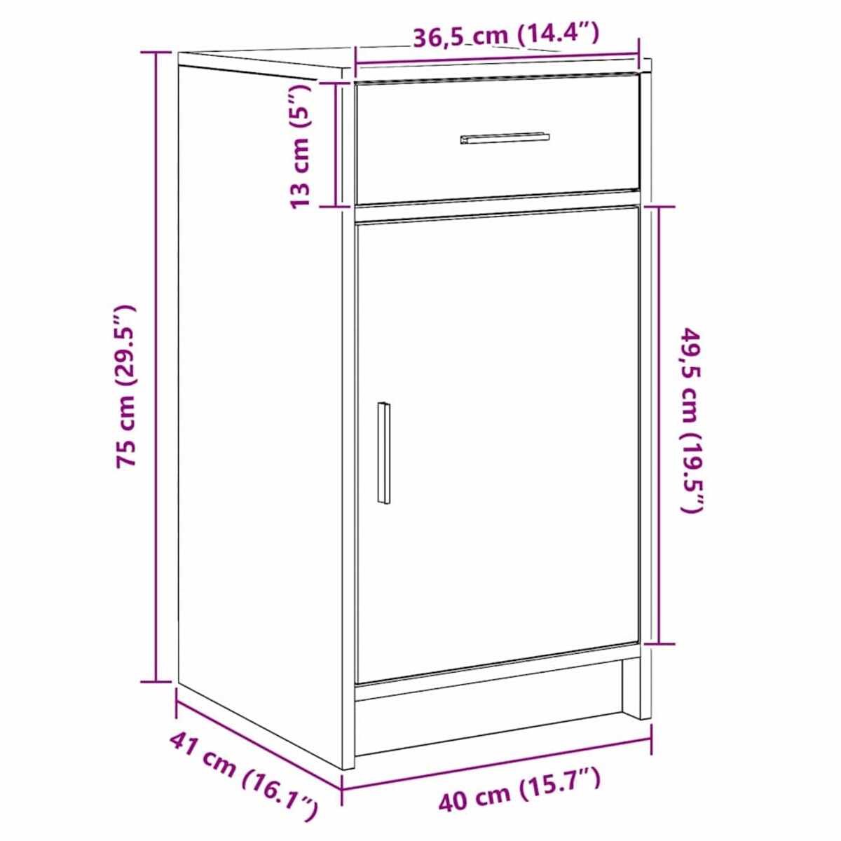vidaXL Toaletka 2 pcs Biały 40 x 41 x 75 cm Materiał drewnopochodny