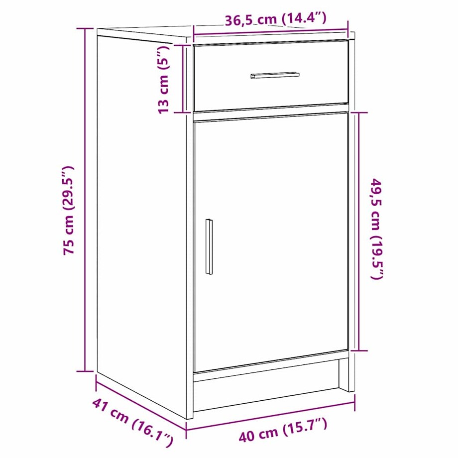 vidaXL Toaletka 2 pcs Biały 40 x 41 x 75 cm Materiał drewnopochodny