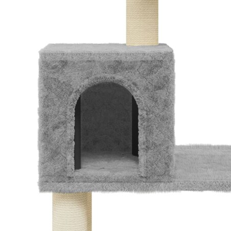 vidaXL Drapak dla kota z sizalowymi słupkami, jasnoszary, 147 cm