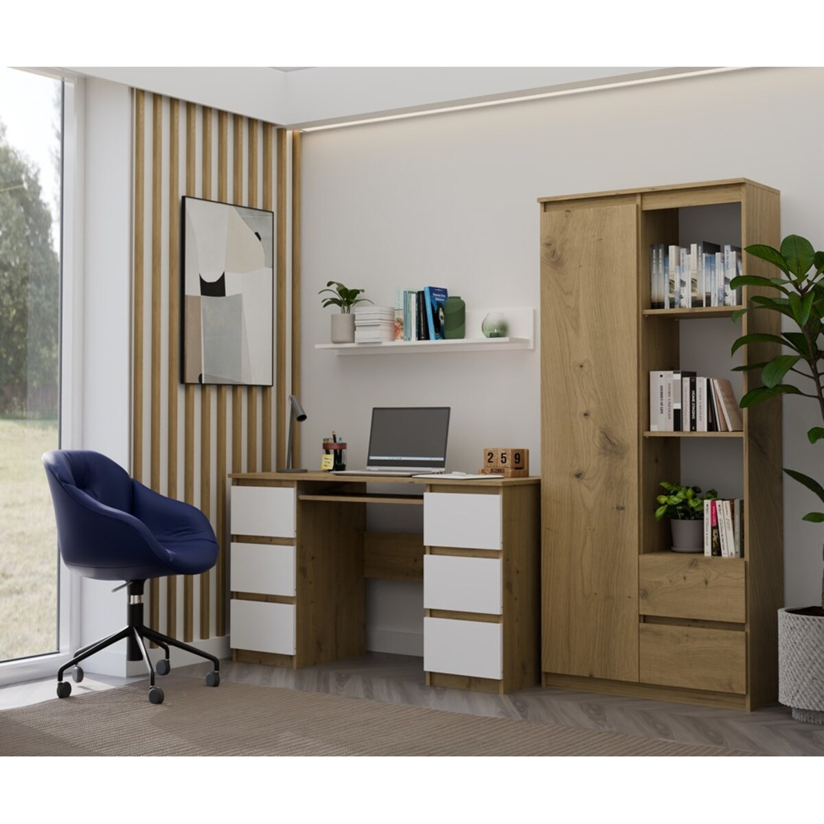 Półka Wisząca MILO – Nowoczesna Półka Ścienna Do Pokoju Dziecka BIEL MAT