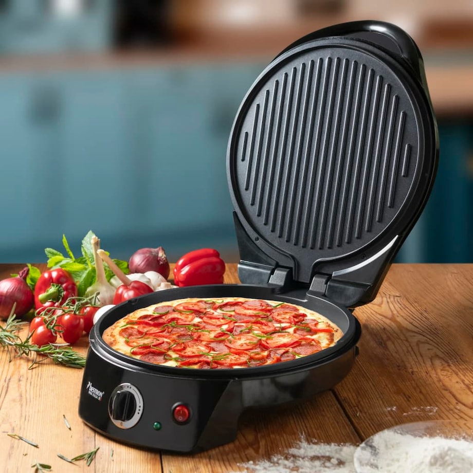 Bestron Opiekacz do pizzy/grill stołowy APZ400Z, 1800 W, czarny
