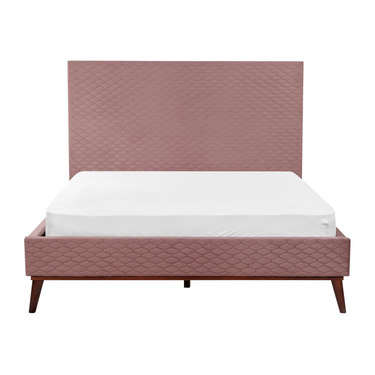 Łóżko welurowe 140 x 200 cm różowe BAYONNE