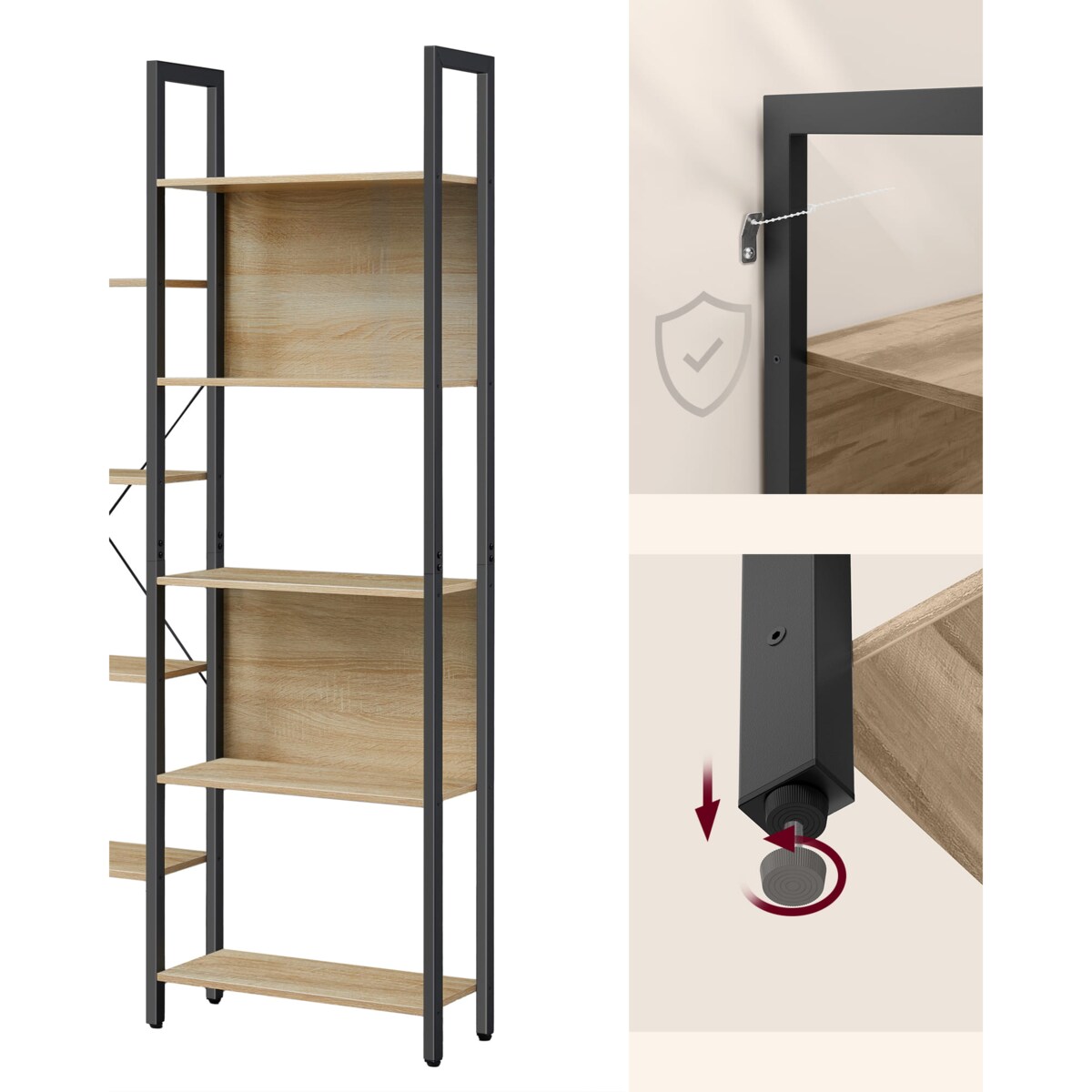 Regał 158X24X166 Cm Sonoma