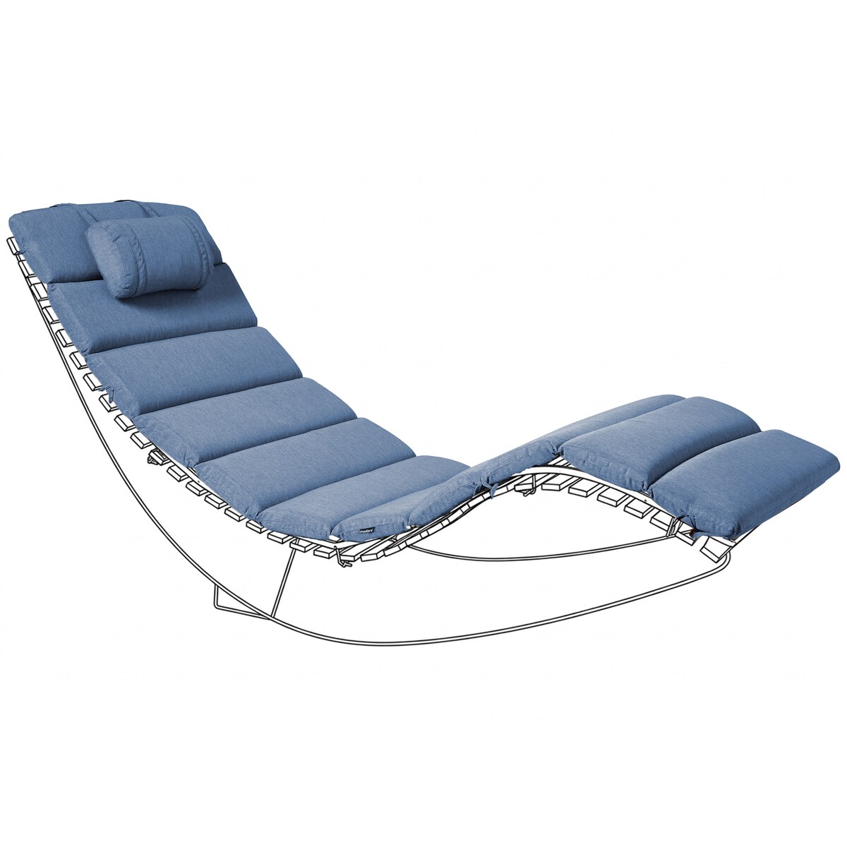 Poduszka na leżak ogrodowy BRESCIA PREMIUM 180 x 60 cm Niebieski