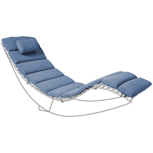 Poduszka na leżak ogrodowy BRESCIA PREMIUM 180 x 60 cm Niebieski