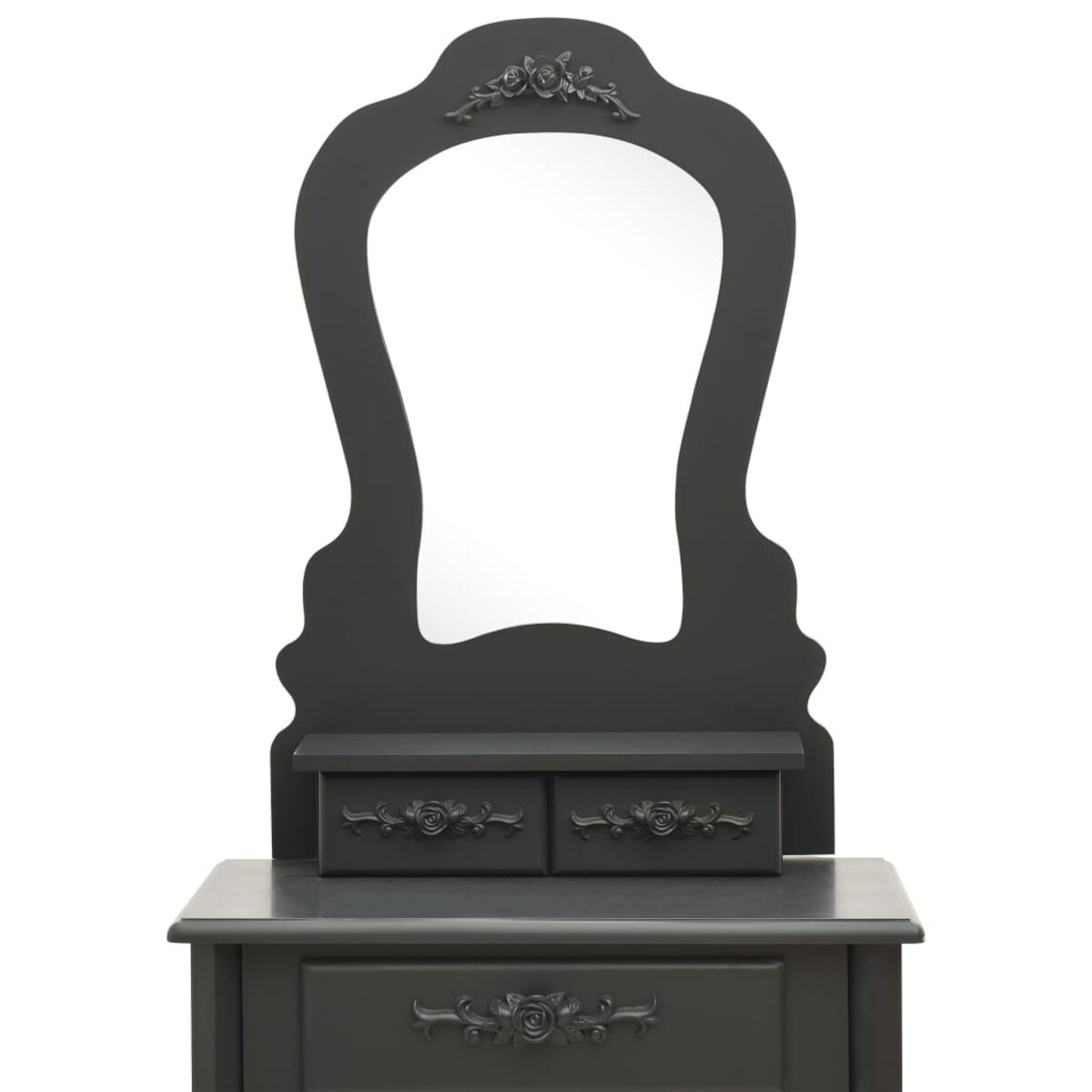 vidaXL Toaletka ze stołkiem, szara, 50x59x136 cm, drewno paulowni