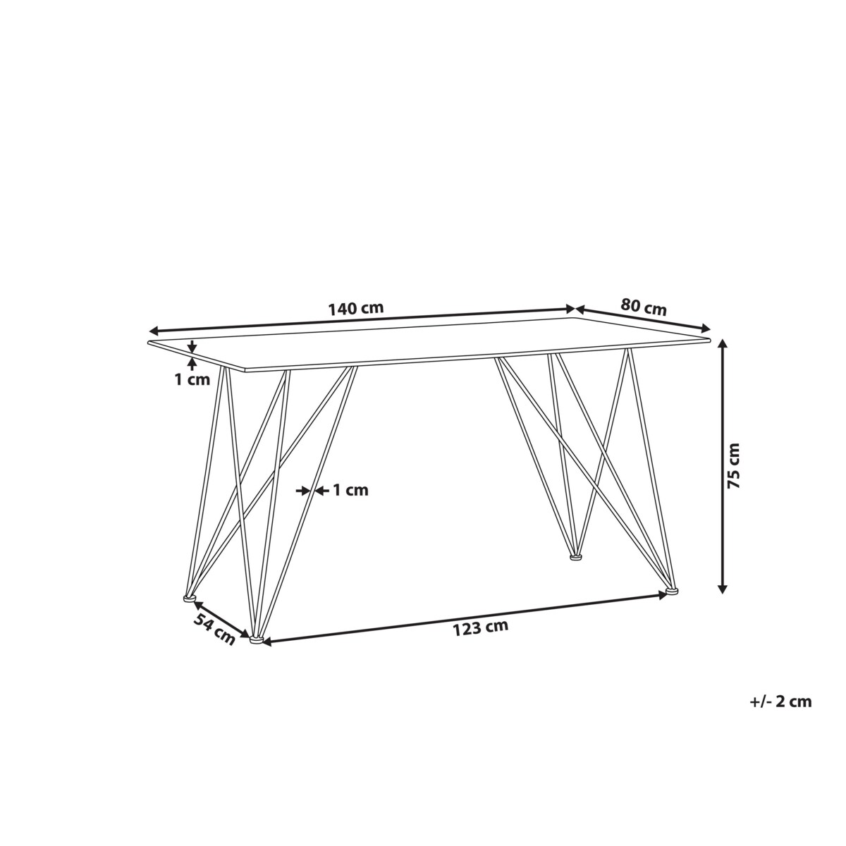 Stół do jadalni 140 x 80 cm efekt marmuru biało-złoty KENTON
