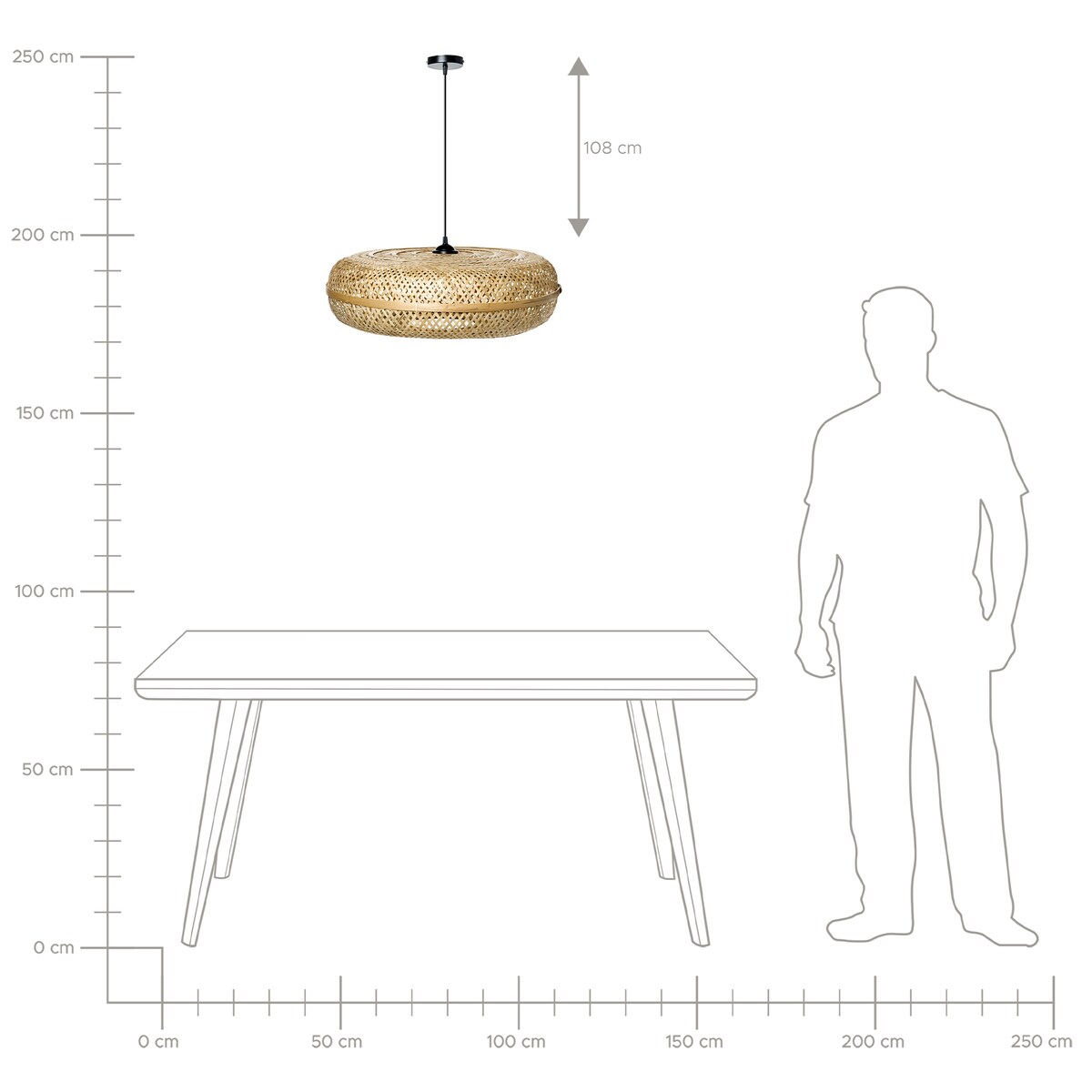 Lampa wisząca LAJAS Bambus Naturalny
