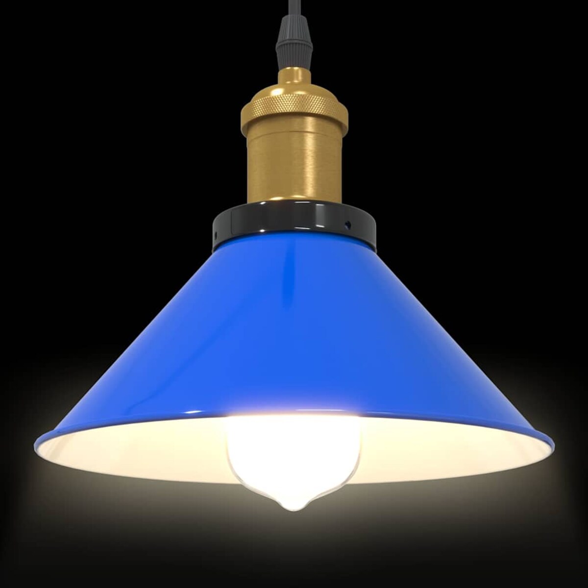 vidaXL Lampa wisząca z regulacją wysokości E27 połysk ciemnoniebieski