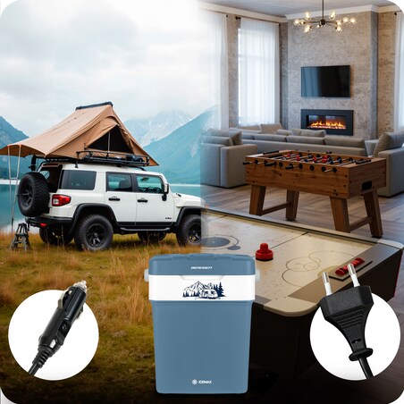 Lodówka turystyczna samochodowa 12V/230V USB funkcja grzania 29l Berdsen