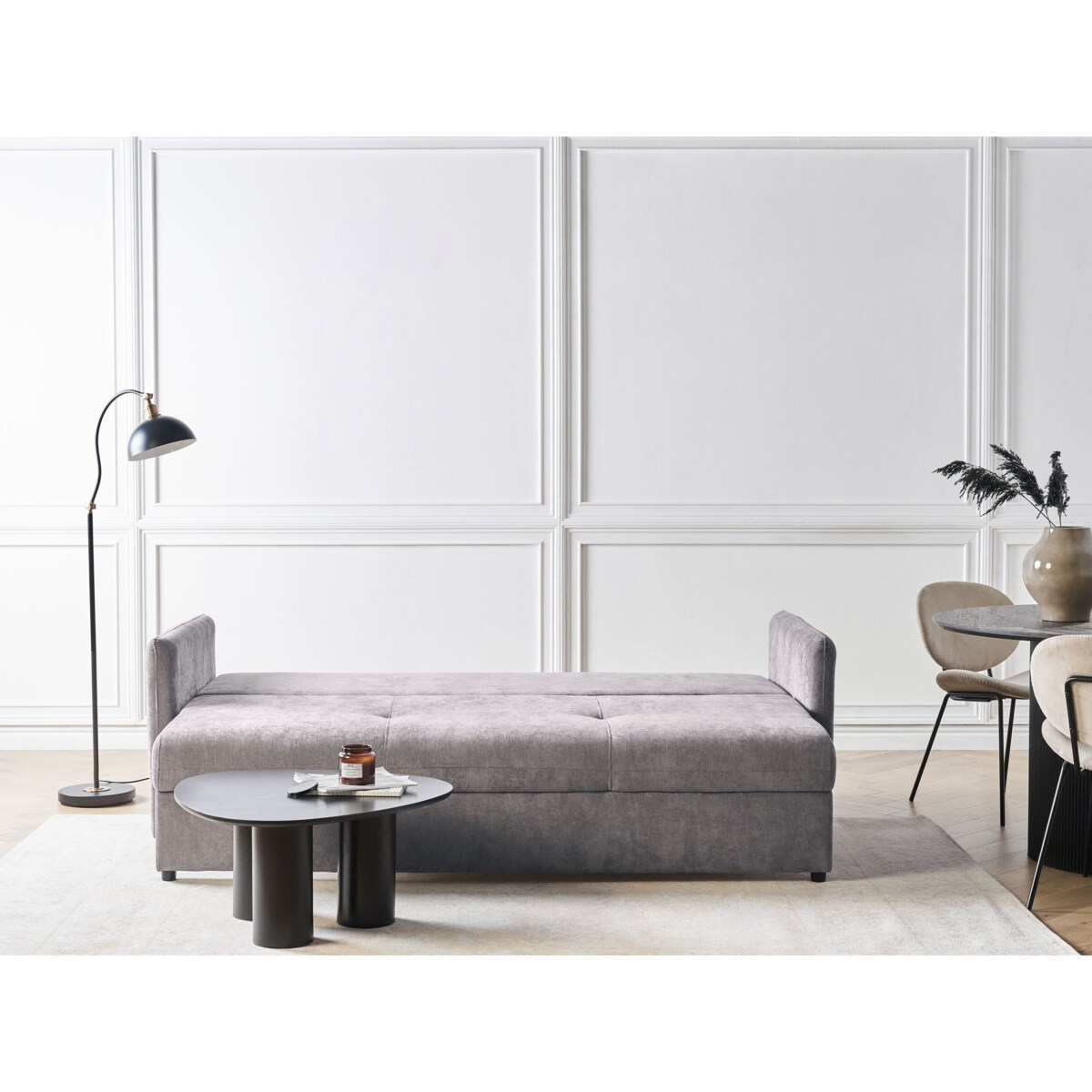 Sofa rozkładana HOLSEN Brązowy Tkanina